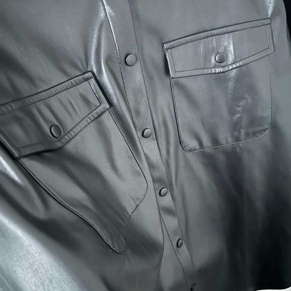 Faux leather button down - Picture 5 of 7